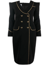 Moschino Teddy Bear-buttoned Off-shoulder Dress In Black