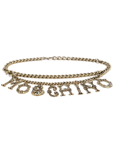 Moschino Lettering Chain Belt In 골드