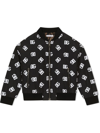 Dolce & Gabbana Quilted Nylon Bomber Jacket With Dg Logo Print In Black