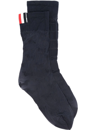 Thom Browne Rwb-stripe Socks In Blue