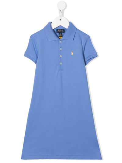 Ralph Lauren Kids' Polo Pony Polo Shirt Dress In Blue