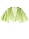 ROSIE ASSOULIN PLEATED CROPPED BLOUSE