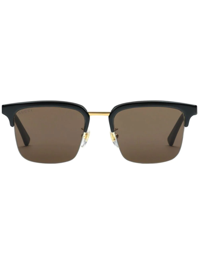 Gucci Rectangle-frame Sunglasses In Black