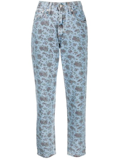 Levi's Floral-print Jeans In Blue