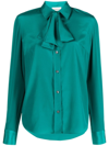 P.a.r.o.s.h Pussy-bow Collar Blouse In Green