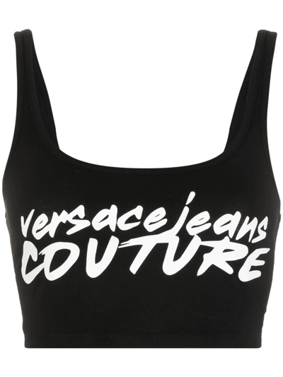 Versace Jeans Couture Black Printed Tank Top