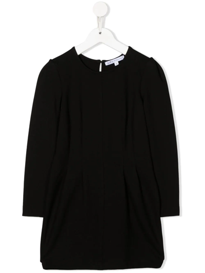 Patrizia Pepe Girl Kids' Milano Long-sleeve Dress In Black
