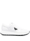 Moncler Prax Leather Sneakers In P White