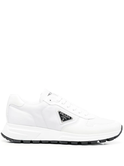 Moncler Prax Leather Trainers In P White