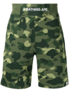 BAPE BLACK *A BATHING APE® GRAPHIC-PRINT DECK SHORTS