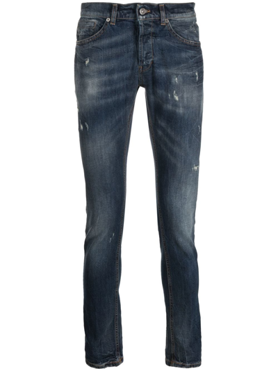 Dondup Turn-up Hem Slim-fit Jeans In Blue