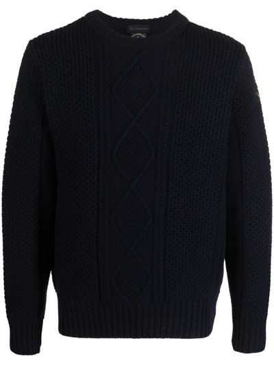 Paul & Shark Cable-knit Long-sleeve Jumper In Blue