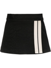 Palm Angels Black Animalier Track Miniskirt In Black