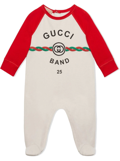 Gucci Babies' Interlocking G Colour-block Body In Neutrals