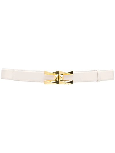 Elisabetta Franchi Logo-buckle Fastening Belt In Nude