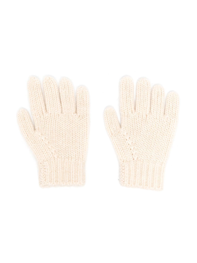 Bonpoint Kids' Knitted Cashmere Gloves In Neutrals