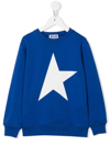 Golden Goose Little Kid's & Kid's Star Crewneck Sweatshirt In Blue White