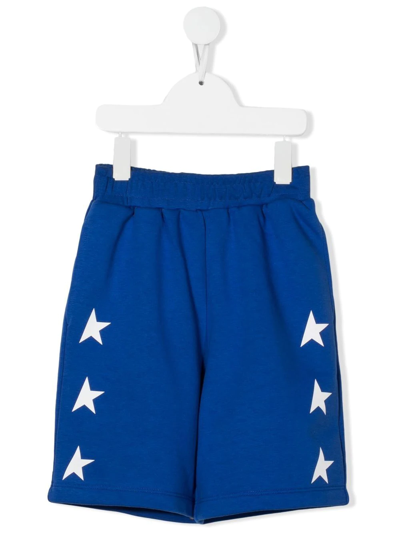 Golden Goose Kids' One Star Logo短裤 In Blue