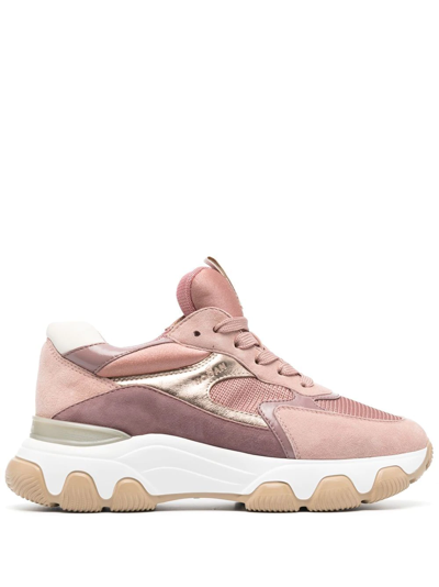 Hogan Blush Pink Leather  Blend Sneakers