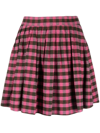Kenzo High-waisted Check-pattern Skirt In Pink