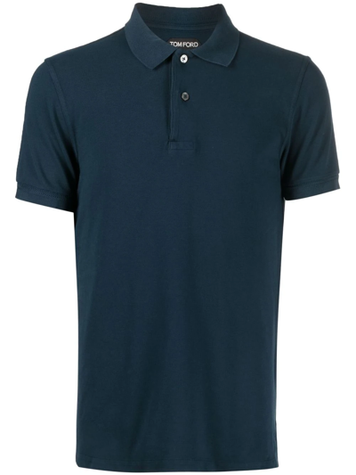 Tom Ford Blue Short-sleeve Polo Shirt