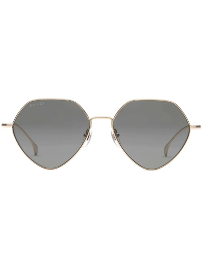 Gucci Geometric-frame Sunglasses In Grey