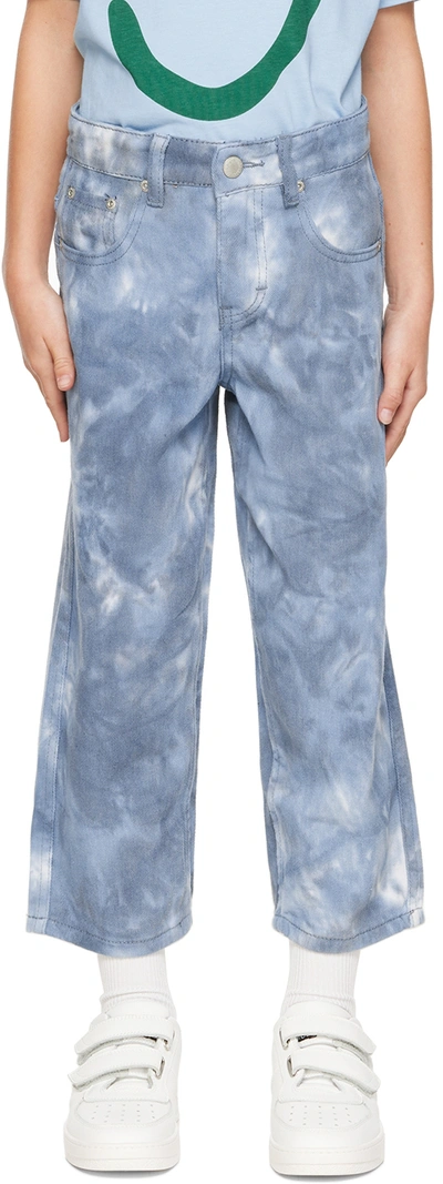Molo Kids Blue Aiden Trousers In 8424 Tie Dye