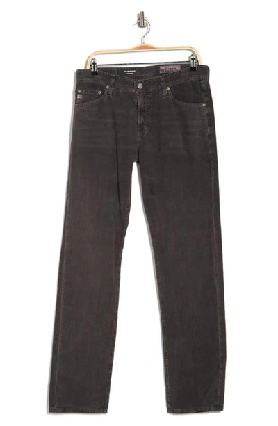 Ag Graduate Tailored Straight Corduroy Pants In Sulfur Dark Rock