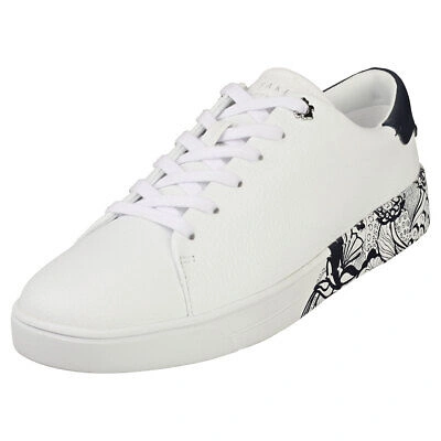 Pre-owned Ted Baker Vemmy Damen White Navy Sneaker Mode - 39 Eu