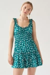 Urban Outfitters Uo Lizzy Smocked Floral Mini Dress In Floral Multi