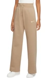 Nike Women's  Sportswear Phoenix Fleece High-waisted Wide-leg Sweatpants In Brown