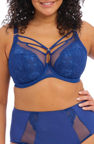 Elomi Brianna Underwire Strappy Plunge Bra In Lapis