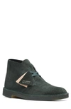Clarks Desert Boot Lace Up Shoes In Green Suede