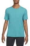 Nike Dri-fit Yoga T-shirt In Geode Teal/ Roma Green/ Black
