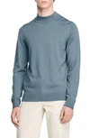 Sandro Industrial Mock Neck Wool Sweater In Sky Blue