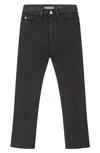 Dl1961 Girl's Emie High Rise Straight-leg Denim Jeans In Black Peached Raw