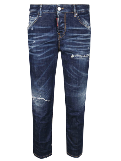 Shop Dsquared2 Cool Girl Cropped Jeans In Blu Navy