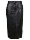 Desa 1972 Leather Midi Skirt In Black