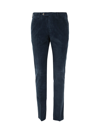 Pt01 Flat Front Trousers With Diagonal Pockets In Dark Blue