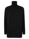 Drumohr Oversized Turtle Neck Side Splits Detail In Black