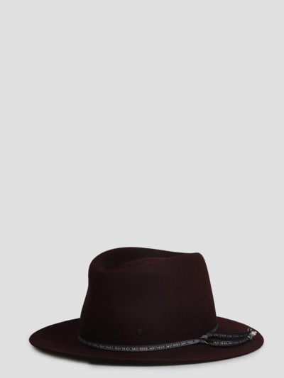 Maison Michel Andre Collapsible Fedora Hat In Red