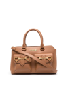 Love Moschino Tote Bag With Pockets In Camel