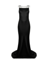 Maison Margiela Hammered Satin Gown Woman Black In Black