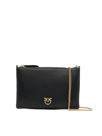 Pinko Flat Classic Simply Shoulder Bag In Q Black