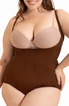 Shapermint Open Bust Shaper Bodysuit In Chocolate