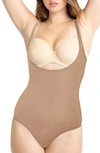 Shapermint Open Bust Shaper Bodysuit In Latte