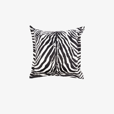 Dolce & Gabbana Black Duchesse Large Zebra Print Cushion