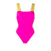 Versace Greca-pattern Scoop-back Swimsuit In Pink