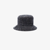 Maison Michel Jason Striped Tweed Bucket Hat In Black