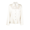 Nanushka Caio Ladder-stitch Satin Shirt In Neutrals